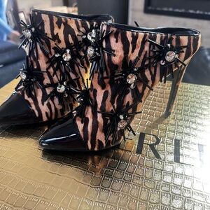 Leopard Print Stiletto Ankle Boots